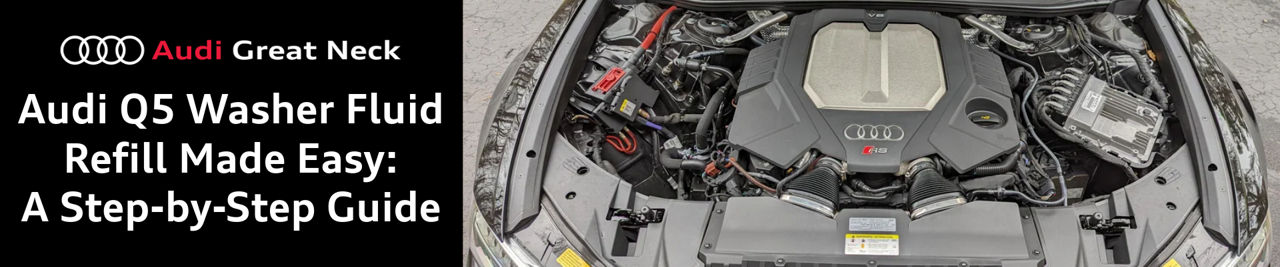 Front profile view of an Audi Q5 vehicle being serviced.